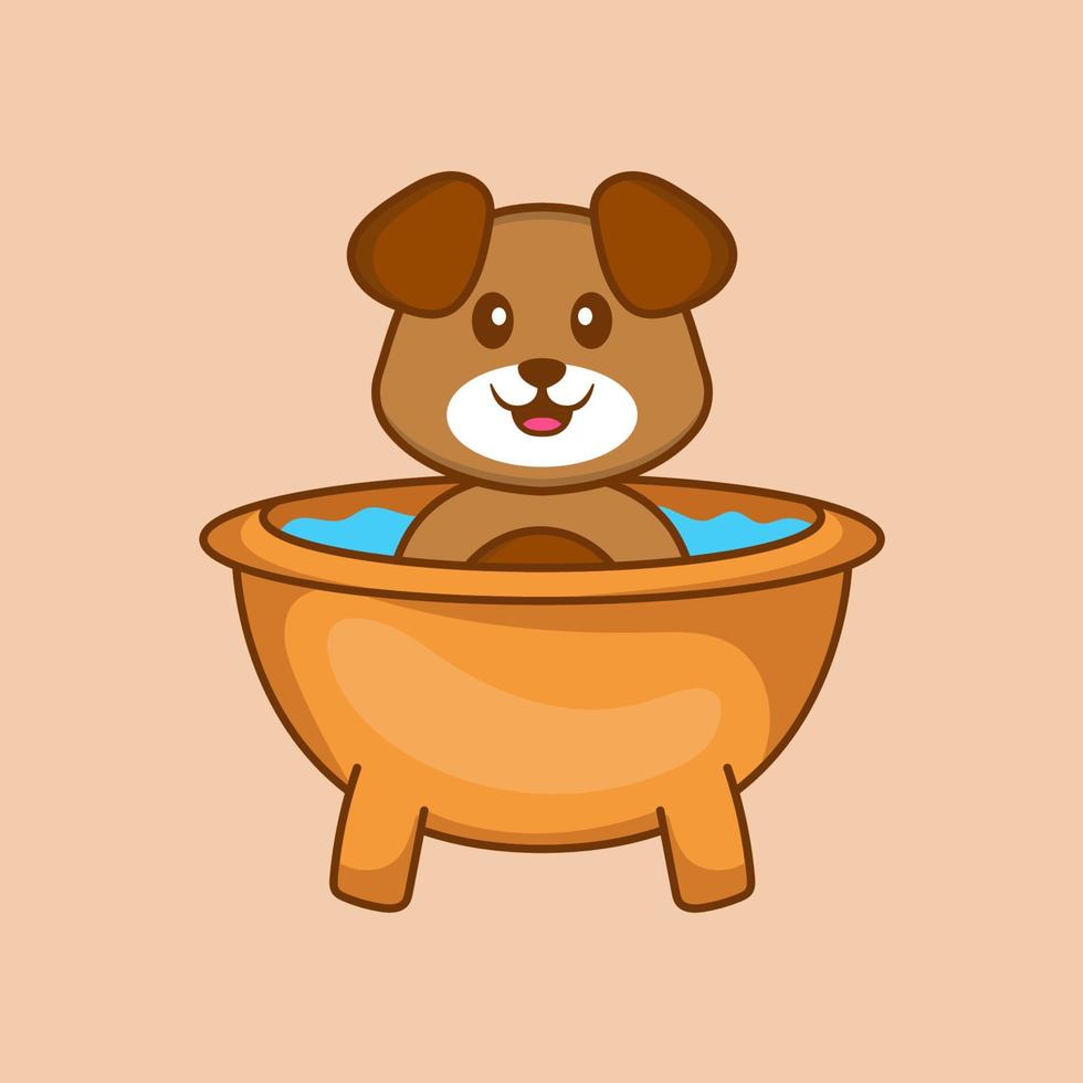 schattige hond cartoon karakter vectorillustratie. vector