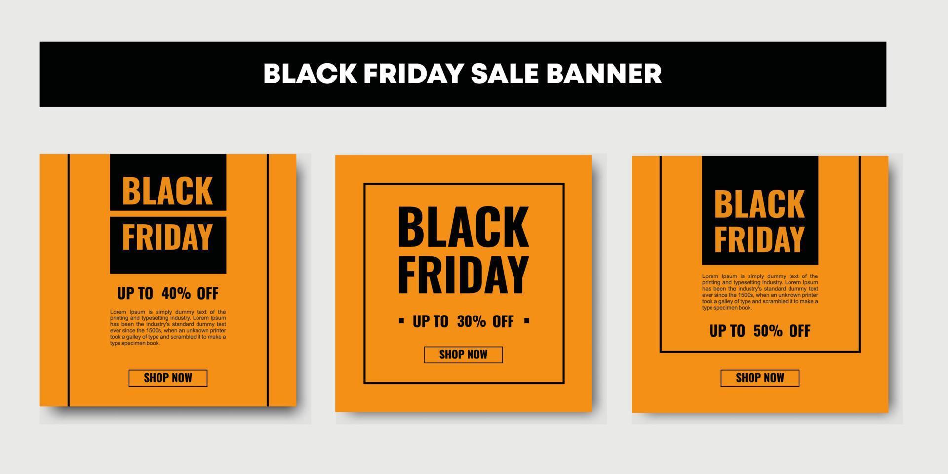 black friday sale postbanner, modemarktontwerp, advertentie vector