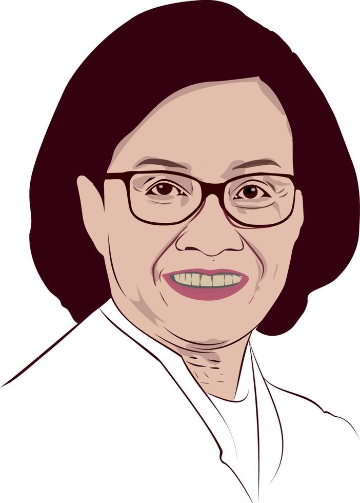 sri mulyani portret vector