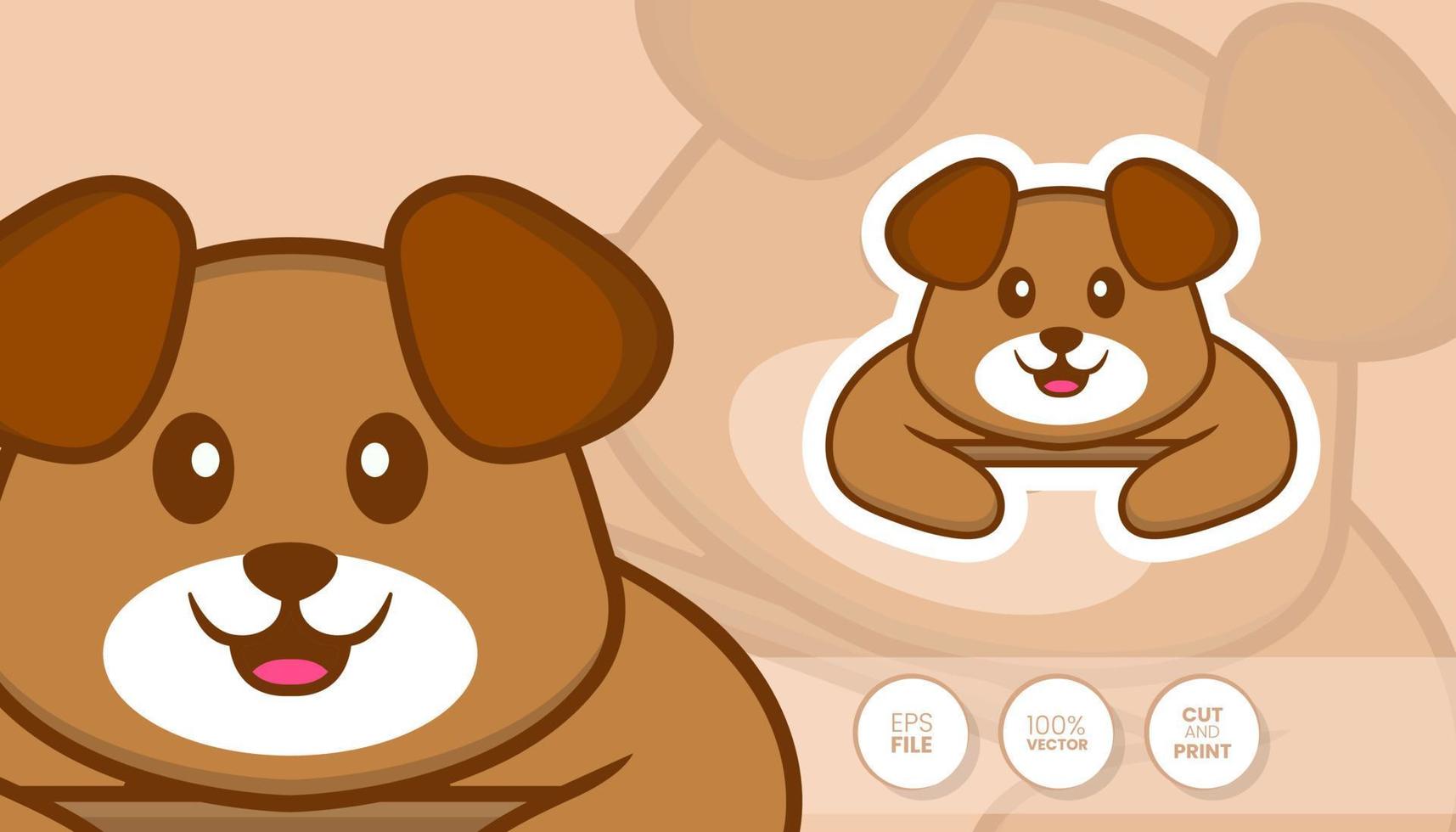 hand getekende illustratie van schattige hond. cartoon karakter concept - stickers vector