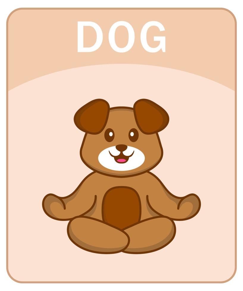 alfabet flashcard met schattige hond stripfiguur. vector