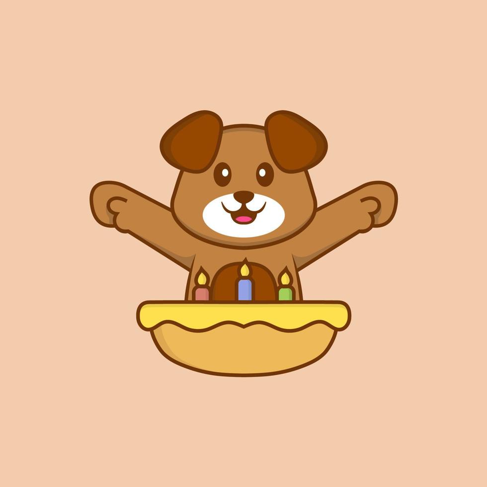 schattige hond cartoon karakter vectorillustratie. vector