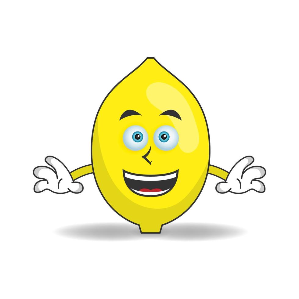 citroen mascotte karakter met glimlach expressie. vector illustratie