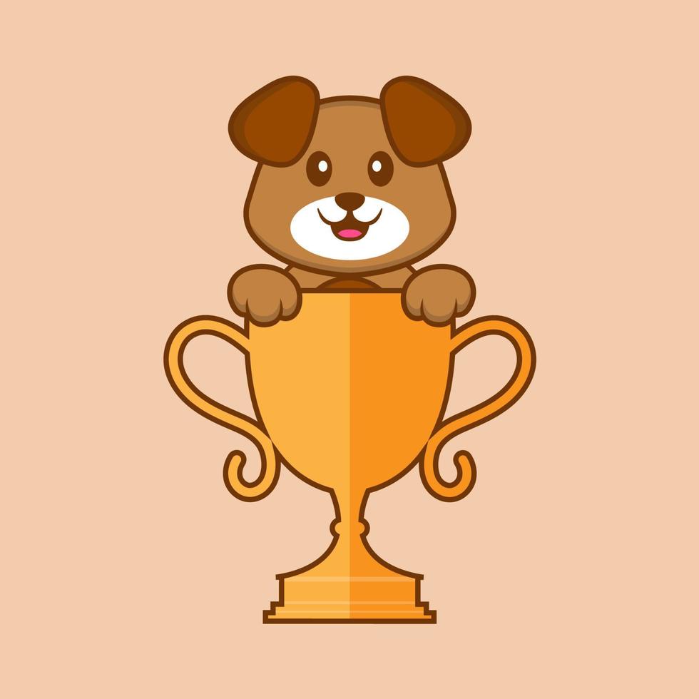 schattige hond cartoon karakter vectorillustratie. vector