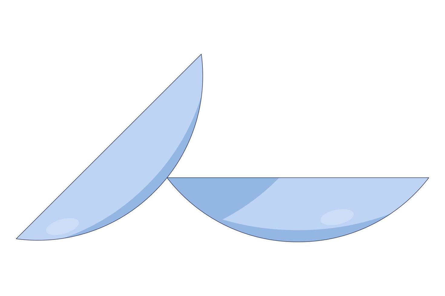 contactlenzen sjabloon, close-up kijken naar contactlens pictogram in een vlakke stijl geïsoleerd op een witte achtergrond. vector