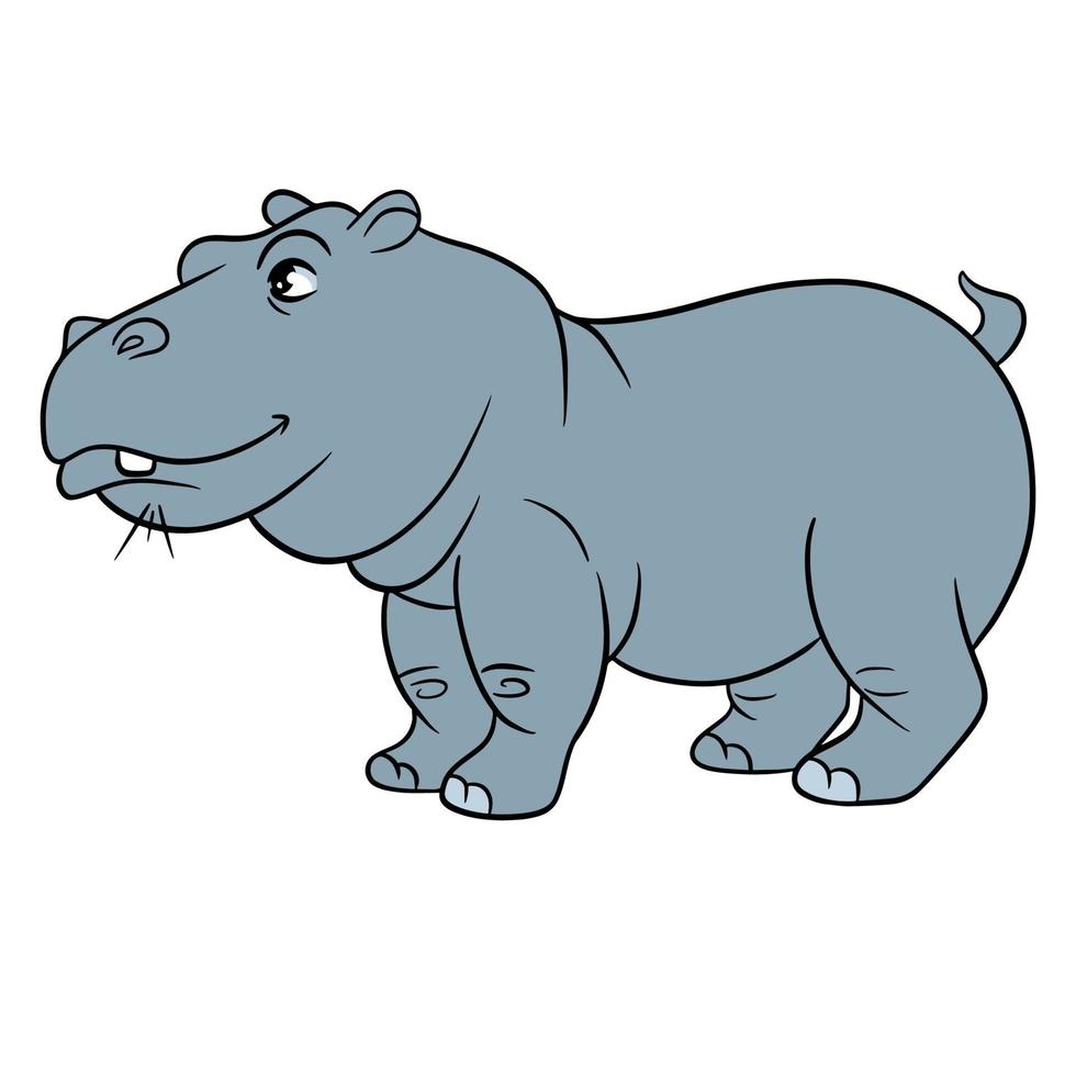 dierlijke karakter grappige nijlpaard in cartoon-stijl. vector