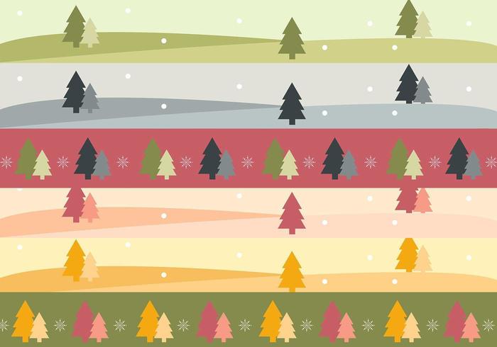Kerstboomlandschap Banner Vector Pack