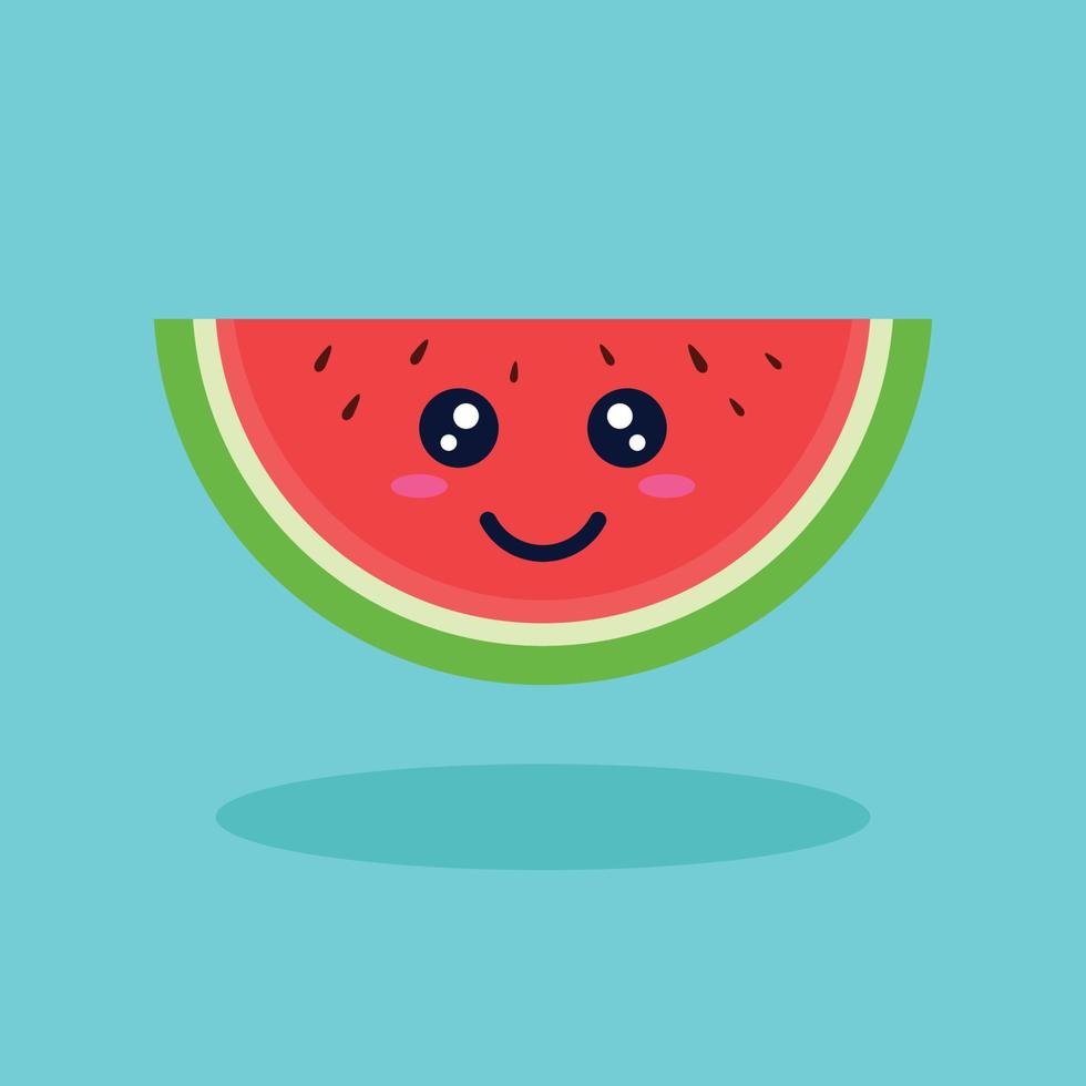 schattige watermeloen karakter illustratie vector