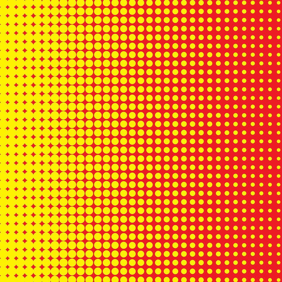 abstract geel kleur polka punt mengsel golvend patroon Aan rood achtergrond vector