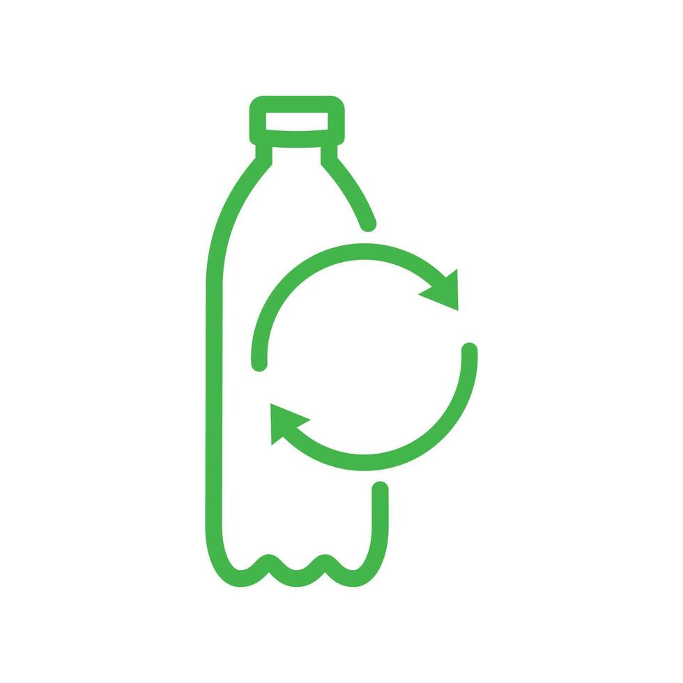 recycle plastic fles. lijn vector. vector