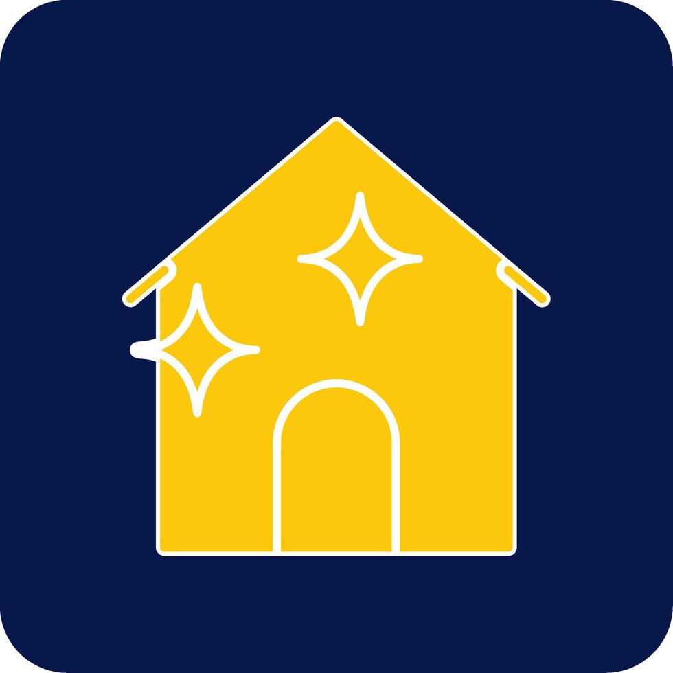 huis schoonmaak glyph plein twee kleur icoon vector