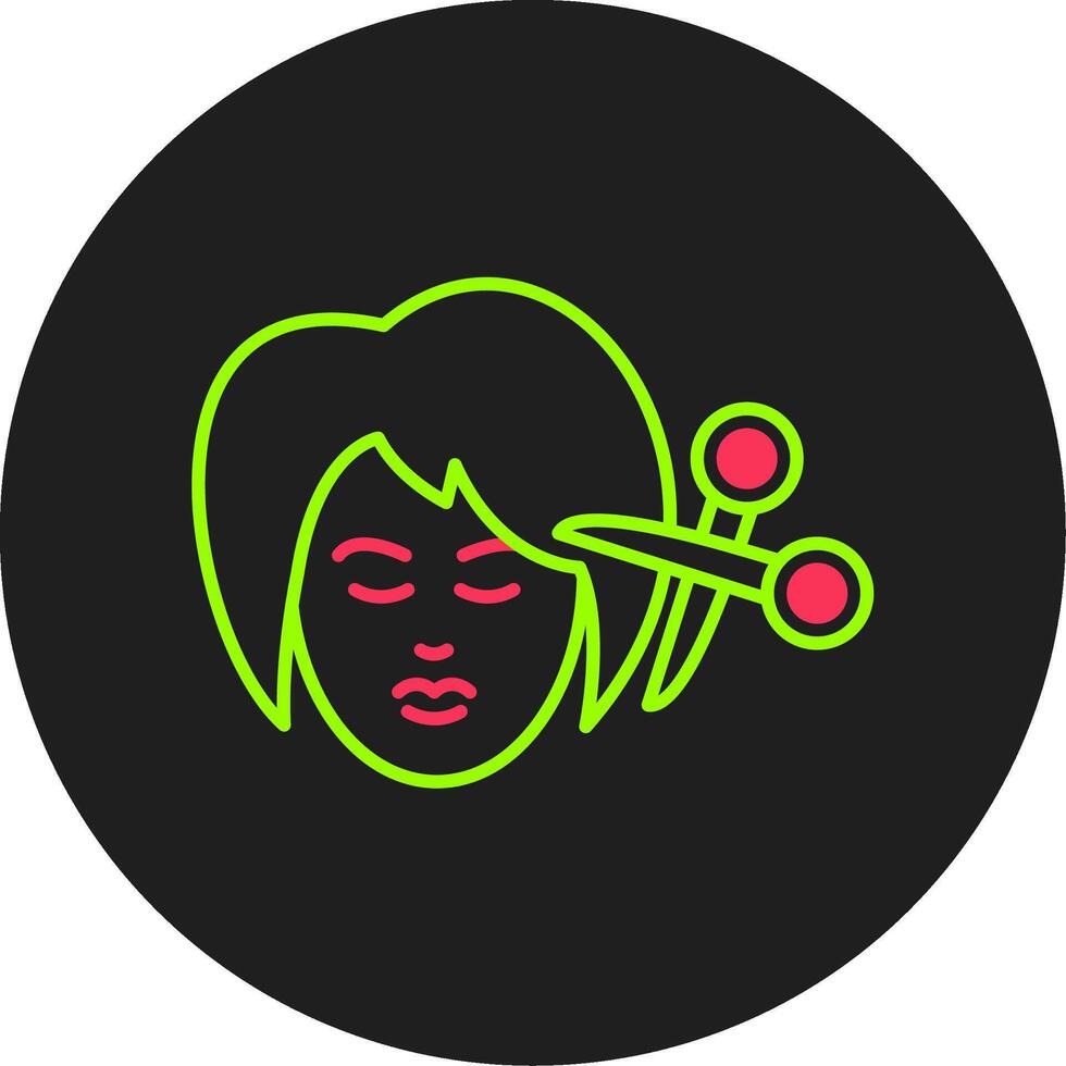 vrouw haar- glyph cirkel icoon vector