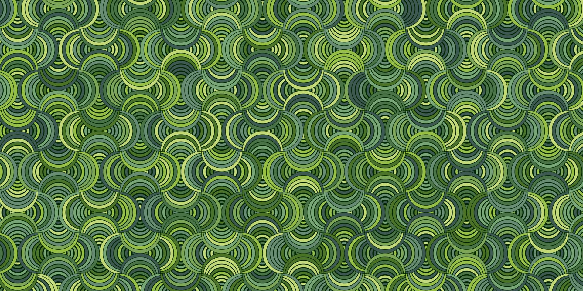 geometrische patrooncirkel overlappende traditionele groene achtergrond vector