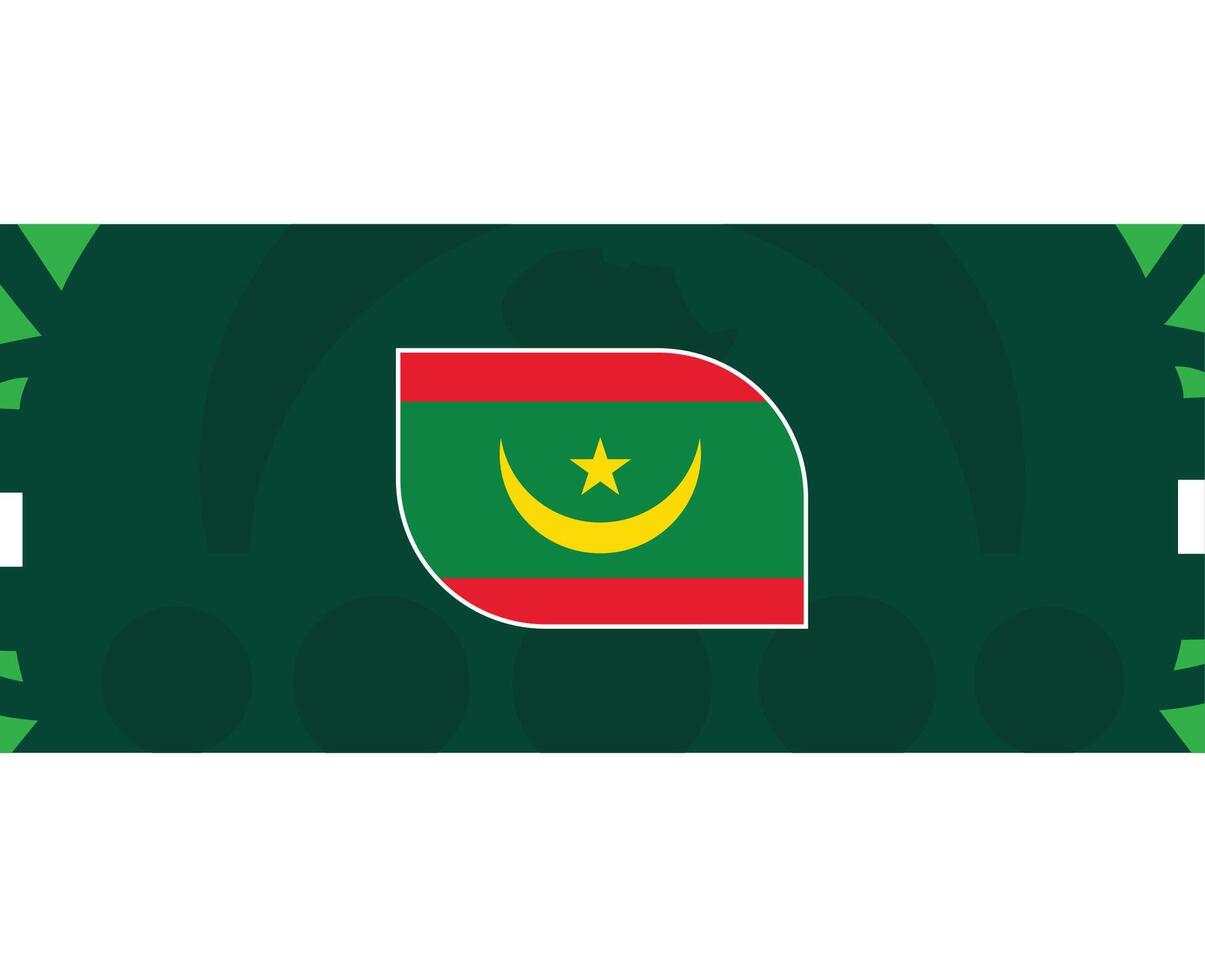 mauritania embleem vlag Afrikaanse landen 2023 teams landen Afrikaanse Amerikaans voetbal symbool logo ontwerp vector illustratie