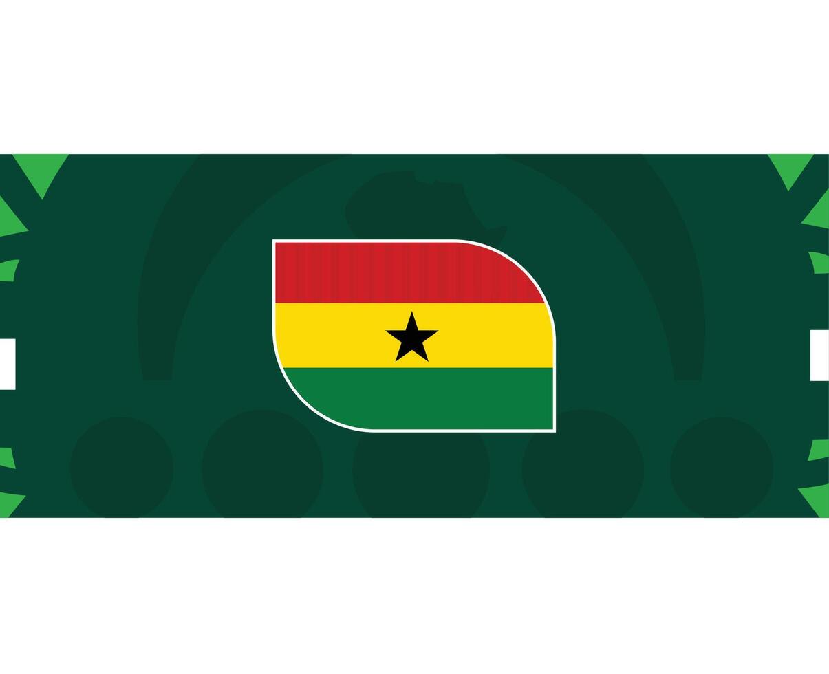 Ghana embleem vlag Afrikaanse landen 2023 teams landen Afrikaanse Amerikaans voetbal symbool logo ontwerp vector illustratie