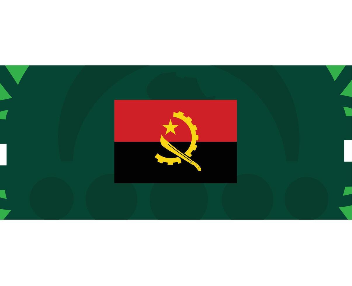 Angola vlag Afrikaanse landen 2023 teams landen Afrikaanse Amerikaans voetbal symbool logo ontwerp vector illustratie