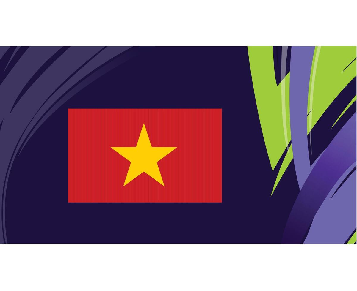 Vietnam vlag embleem Aziatisch landen 2023 teams landen Aziatisch Amerikaans voetbal symbool logo ontwerp vector illustratie