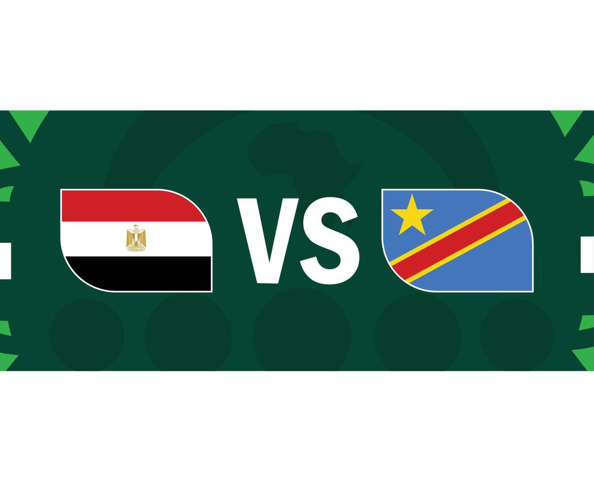 Egypte en dr Congo vlag bij elkaar passen Afrikaanse landen 2023 embleem teams landen Afrikaanse Amerikaans voetbal symbool logo ontwerp vector illustratie