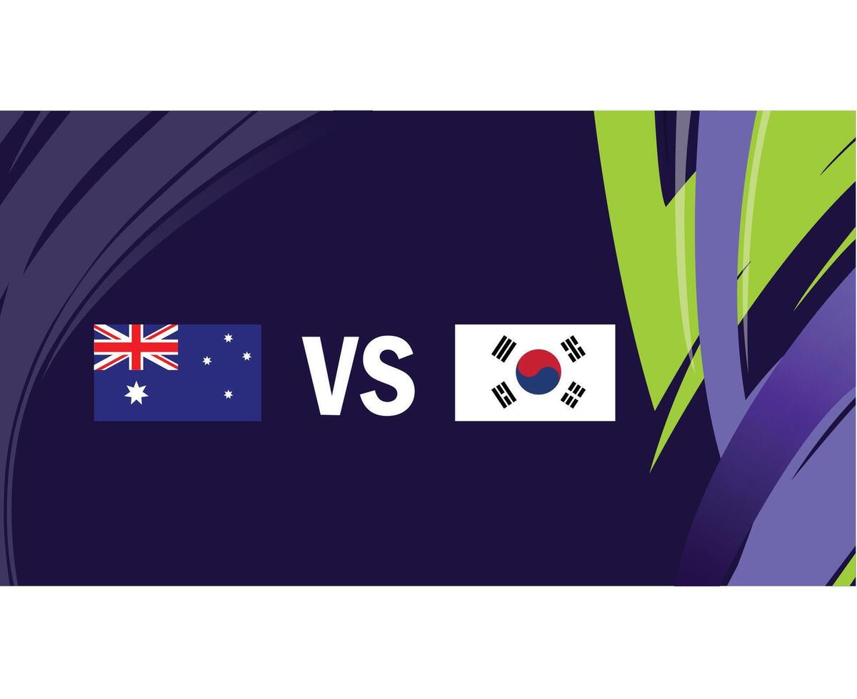 Australië en Korea republiek vlaggen bij elkaar passen Aziatisch landen 2023 emblemen teams landen Aziatisch Amerikaans voetbal symbool logo ontwerp vector illustratie