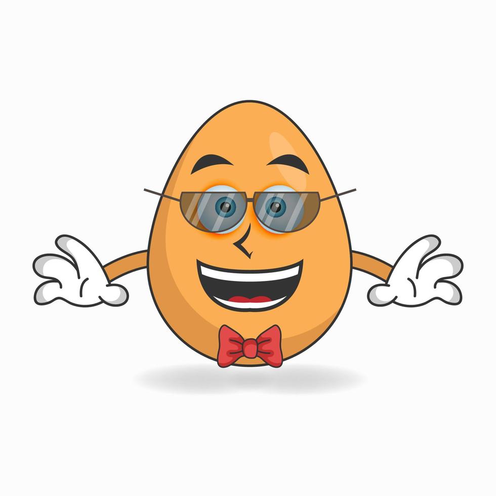 het karakter van de eiermascotte wordt een zakenman. vector illustratie