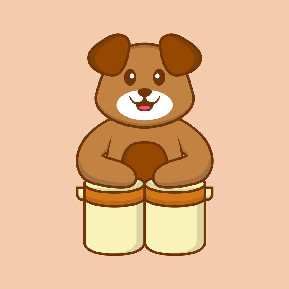 schattige hond cartoon karakter vectorillustratie. vector