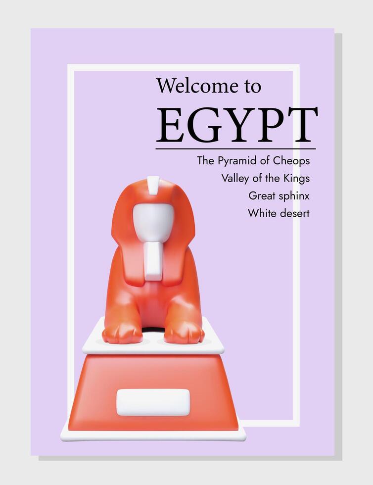 Welkom naar Egypte. tip voor toeristen met lijst van hoofd points van route vector