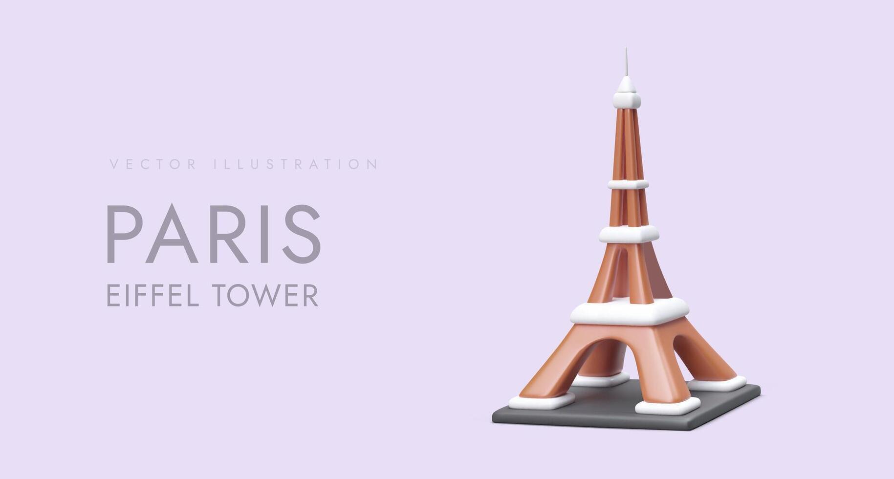 3d eiffel toren, symbool van Parijs. reizen naar beroemd plaatsen van Frankrijk vector