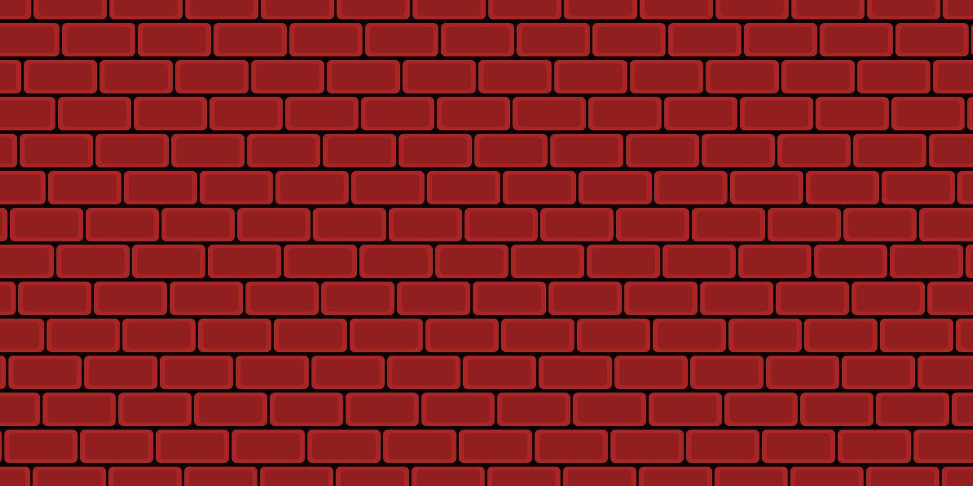 steen muur, rood Verlichting structuur met schaduw, vector achtergrond illustratie. rood steen tegel muur achtergrond.