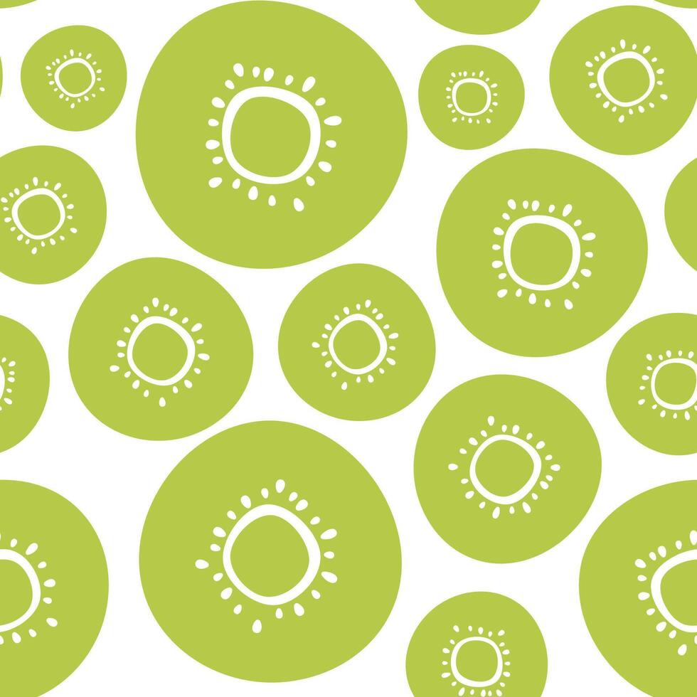 abstract naadloos patroon van groen kiwi Aan wit achtergrond vector