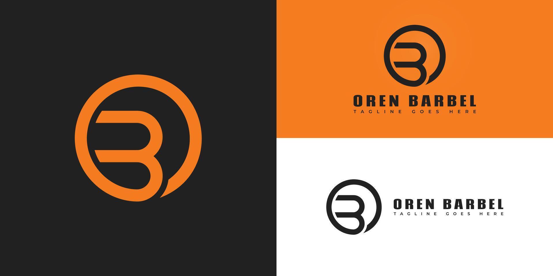 abstract eerste brief ob of bo in oranje kleur gepresenteerd met meerdere achtergrond kleuren. de logo is geschikt voor fysiek geschiktheid logo ontwerp inspiratie sjabloon vector