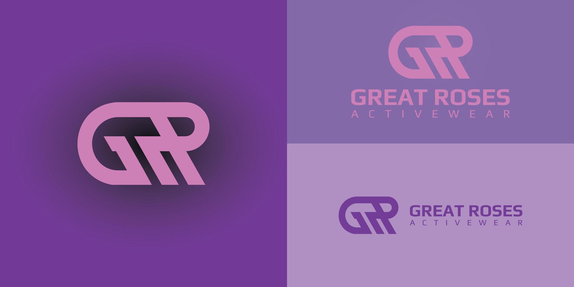 abstract eerste brief g en r logo in roze kleur geïsoleerd in Purper achtergronden toegepast voor activewear merk logo ontwerp ook geschikt voor de merken of bedrijven dat hebben eerste naam gr of rg vector