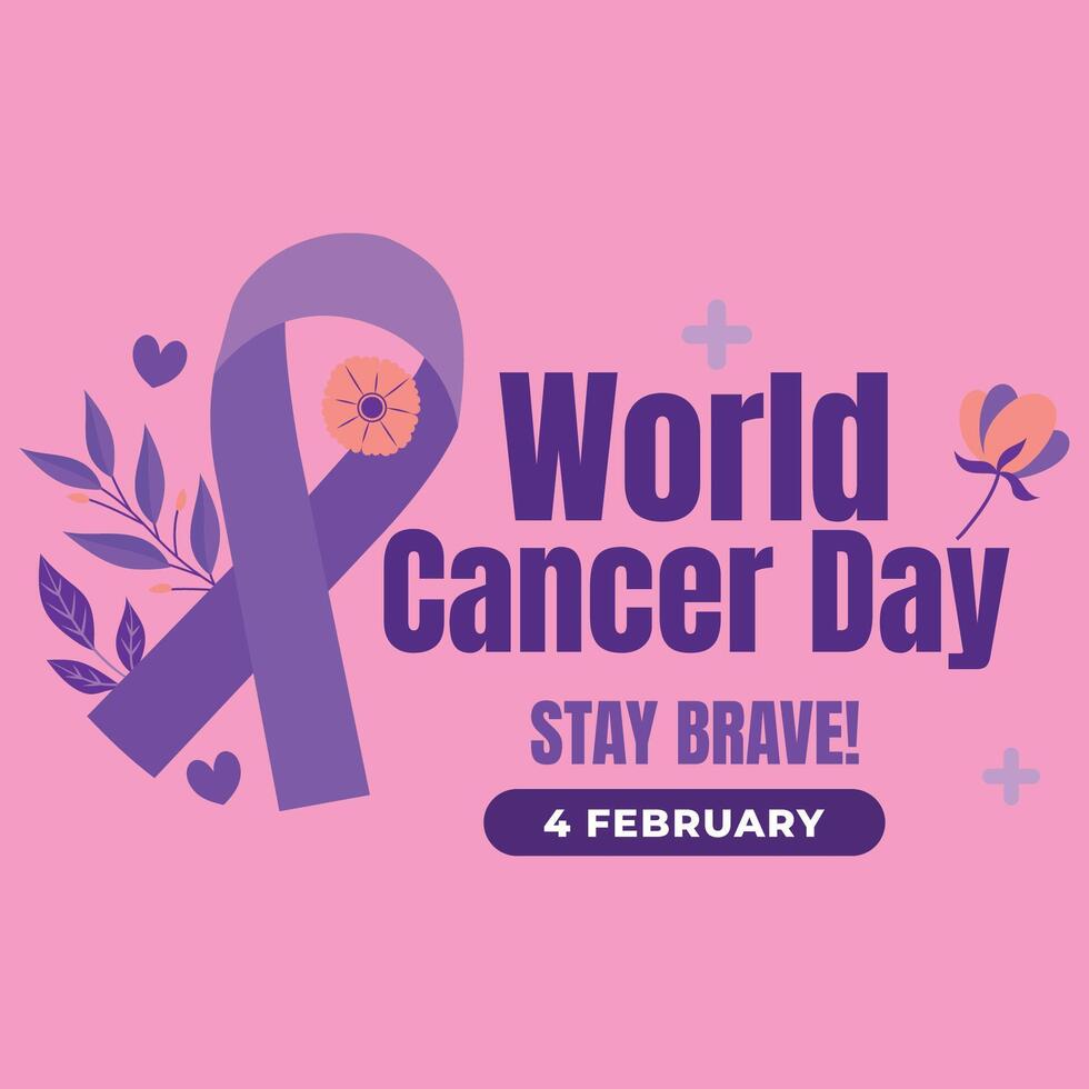 wereld kanker dag kaart, februari 4 vector