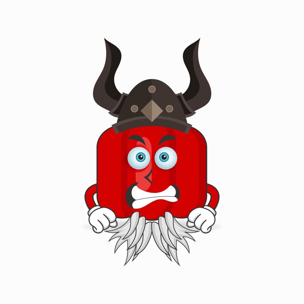het karakter van de rode paprika-mascotte wordt een vechter. vector illustratie