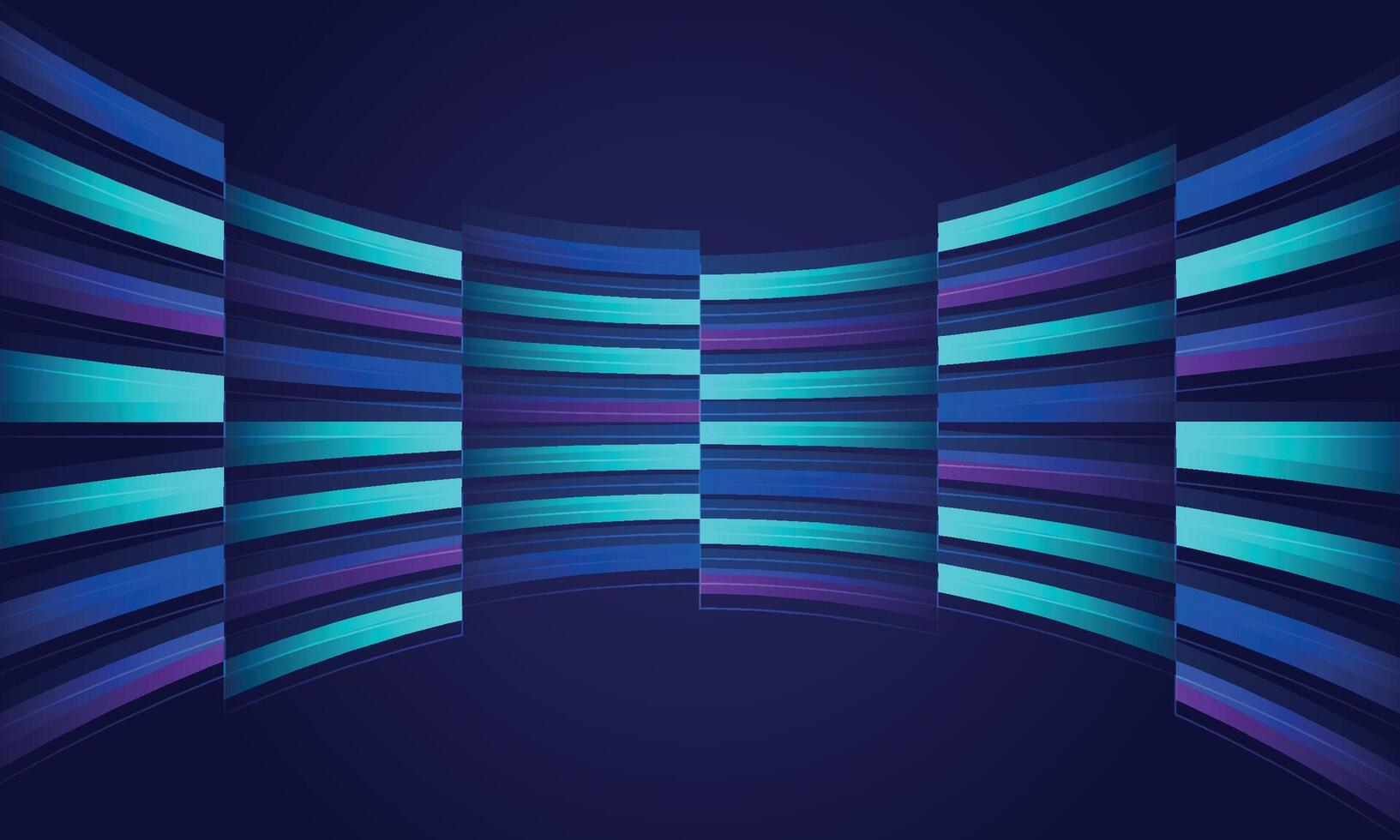 blauw achtergrond met helling lijnen effect in perspectief, vector ontwerp