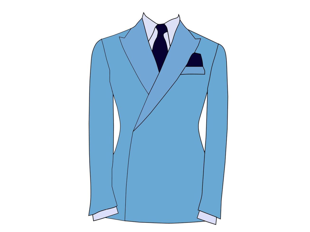 vector illustratie van een blauw smoking pak. een thema met een blauw achtergrond themed mode ondernemer kleren