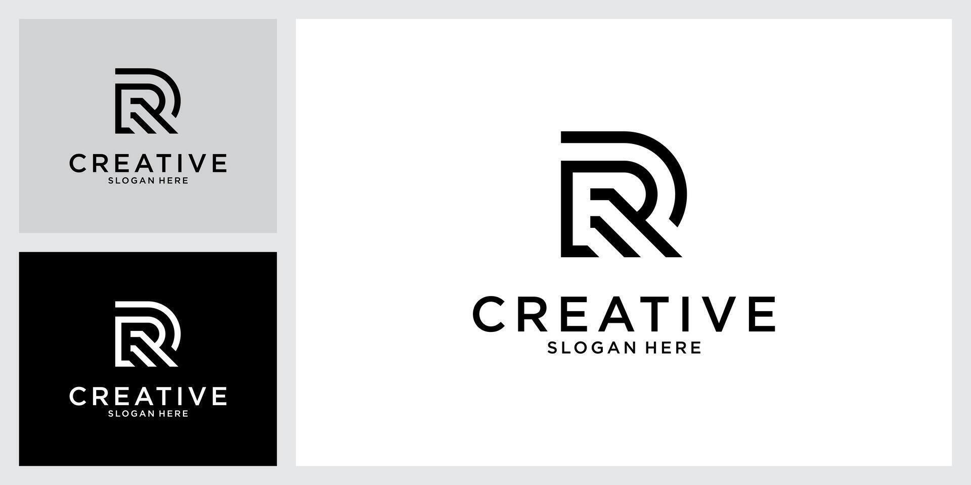 r of rr eerste brief logo ontwerp vector