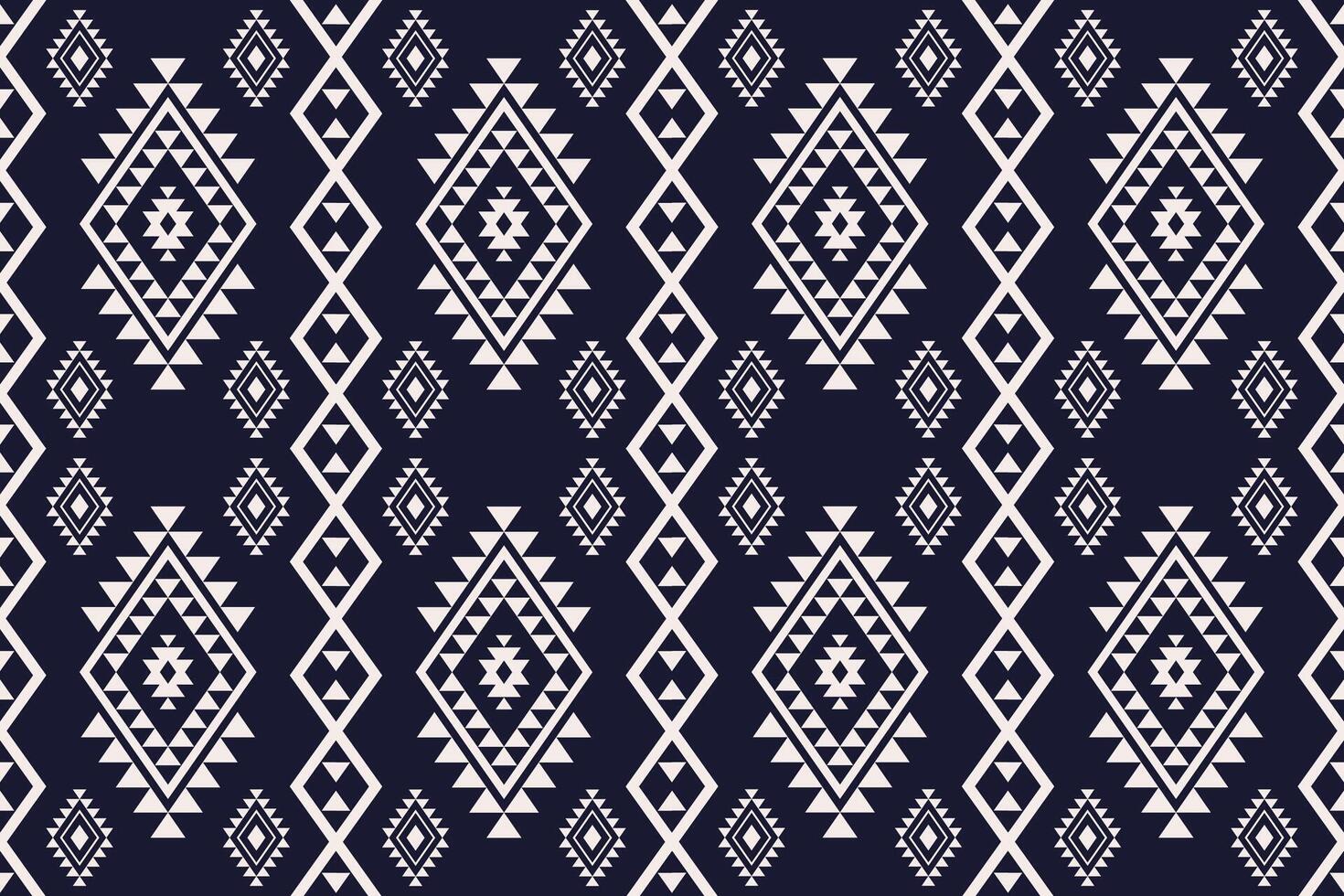 indigo marine blauw meetkundig traditioneel etnisch patroon ikat naadloos patroon grens abstract ontwerp voor kleding stof afdrukken kleding jurk tapijt gordijnen en sarong aztec Afrikaanse Indisch Indonesisch vector