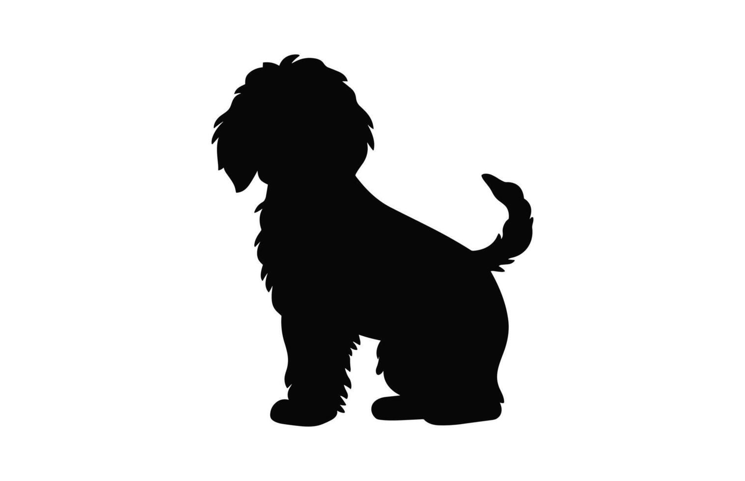 een cockapoo hond zwart silhouet vector vrij