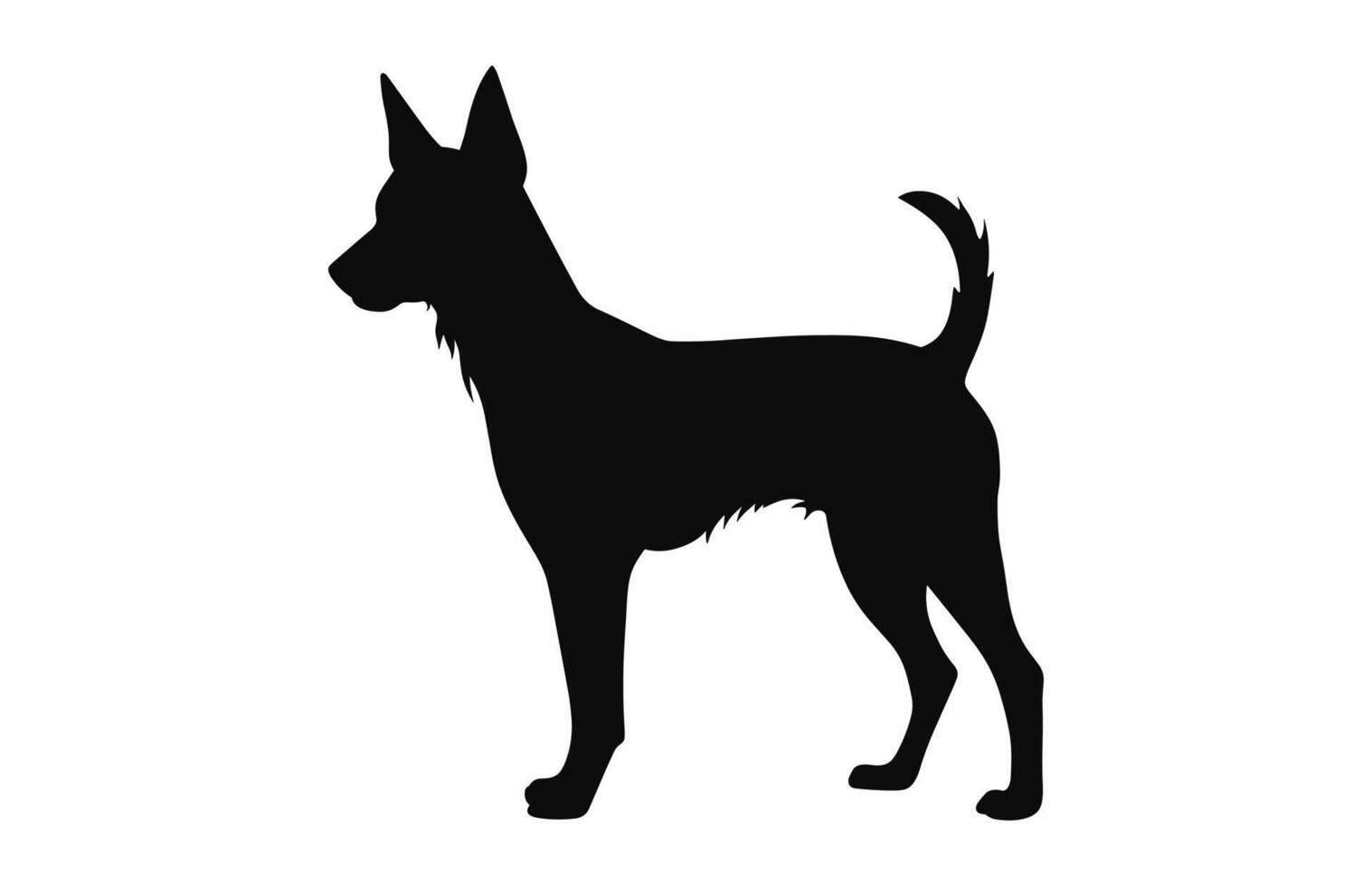 Portugees podengo hond zwart silhouet vector geïsoleerd Aan een wit achtergrond