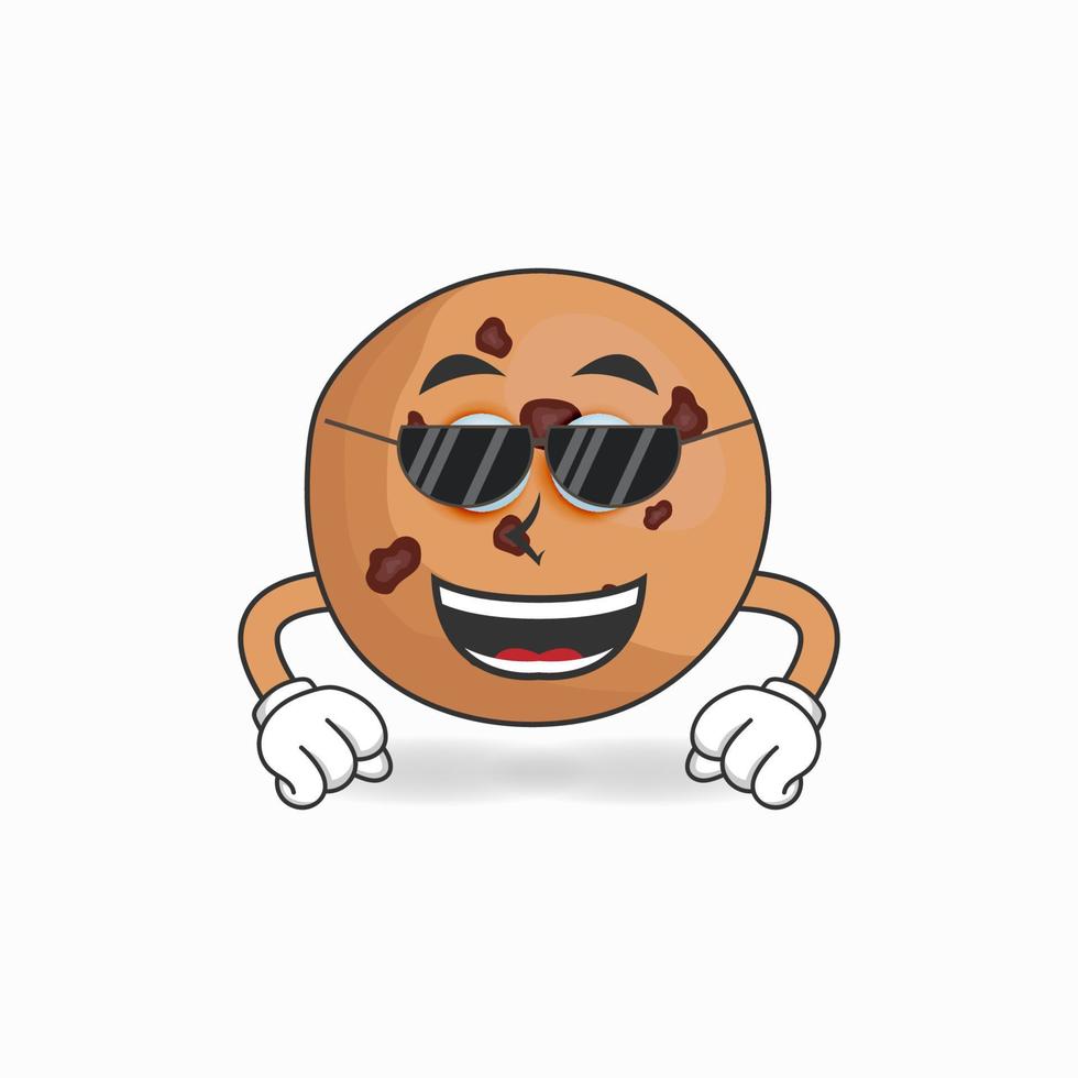 cookies mascotte karakter met zonnebril. vector illustratie