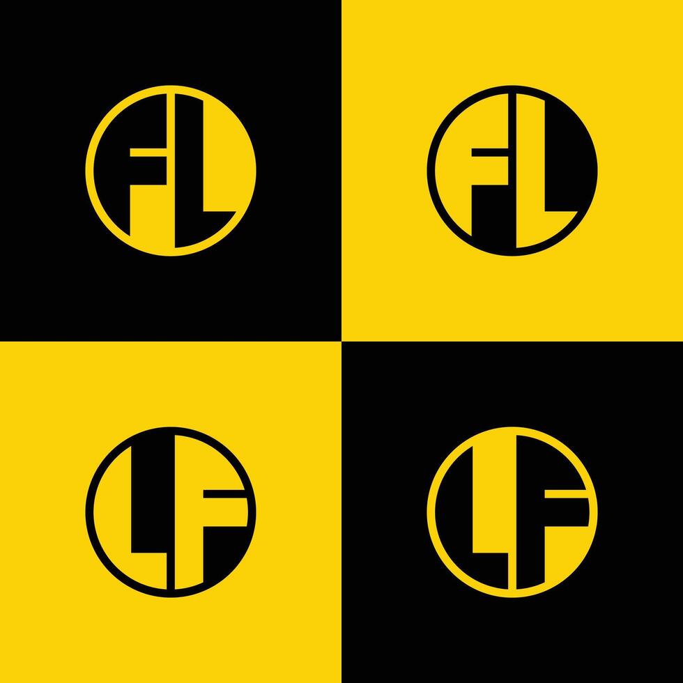 gemakkelijk fl en lf brieven cirkel logo set, geschikt voor bedrijf met fl en lf initialen vector