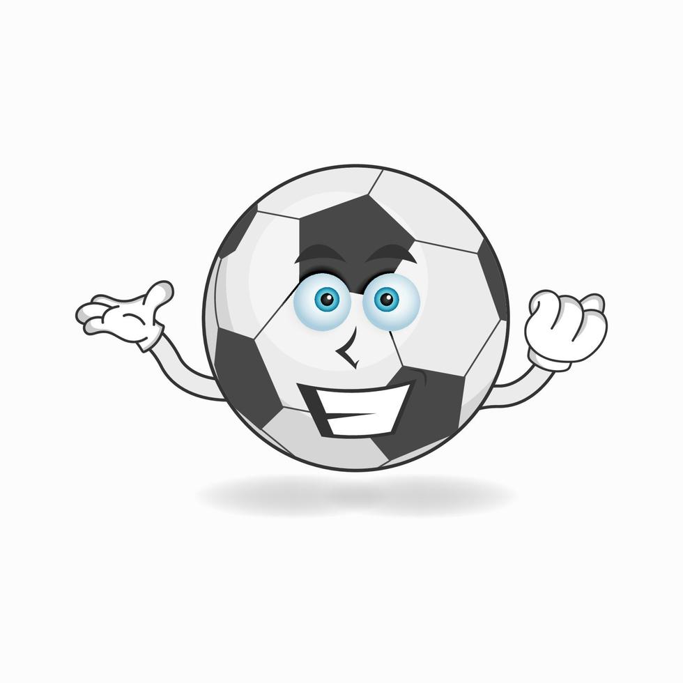 voetbal mascotte karakter met glimlach expressie. vector illustratie
