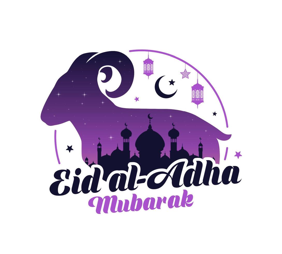 eid al adha moslim vakantie banier Arabisch lantaarns vector