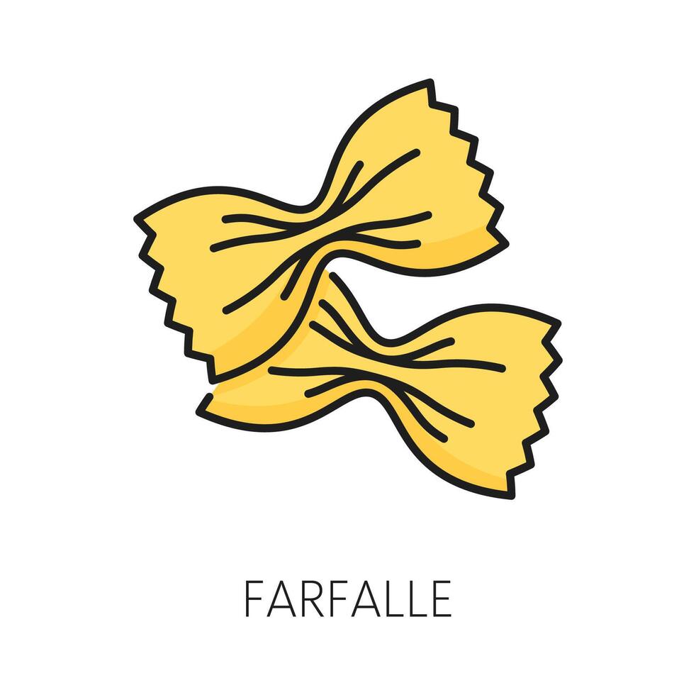 farfalle pasta Italiaans keuken voedsel, droog macaroni vector