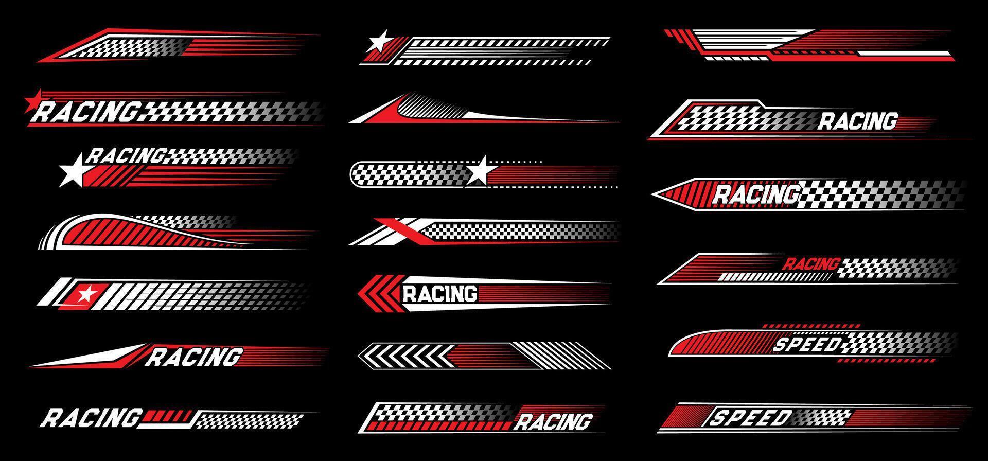 rood ras sport auto streep stickers, racing stickers vector