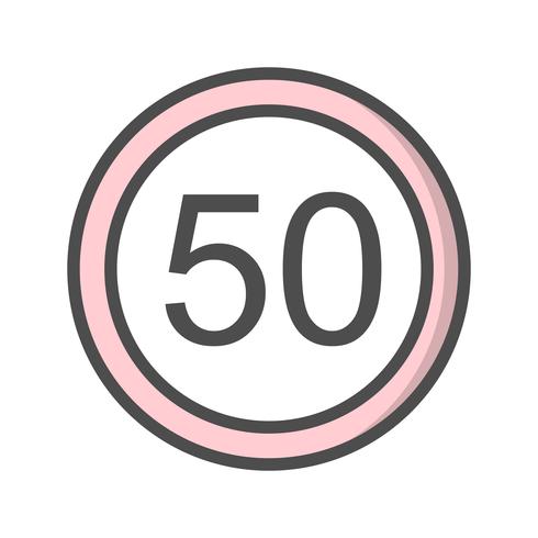 Vector Snelheidslimiet 50 pictogram