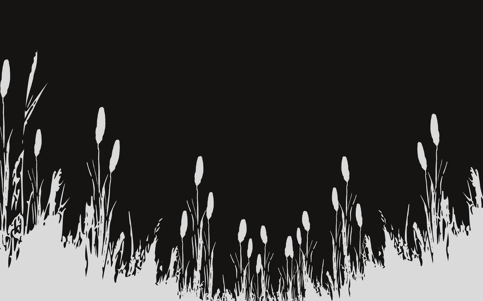 beeld van een monochroom riet, gras of biezen Aan een wit background.isolated vector tekening.zwart gras grafisch silhouet.