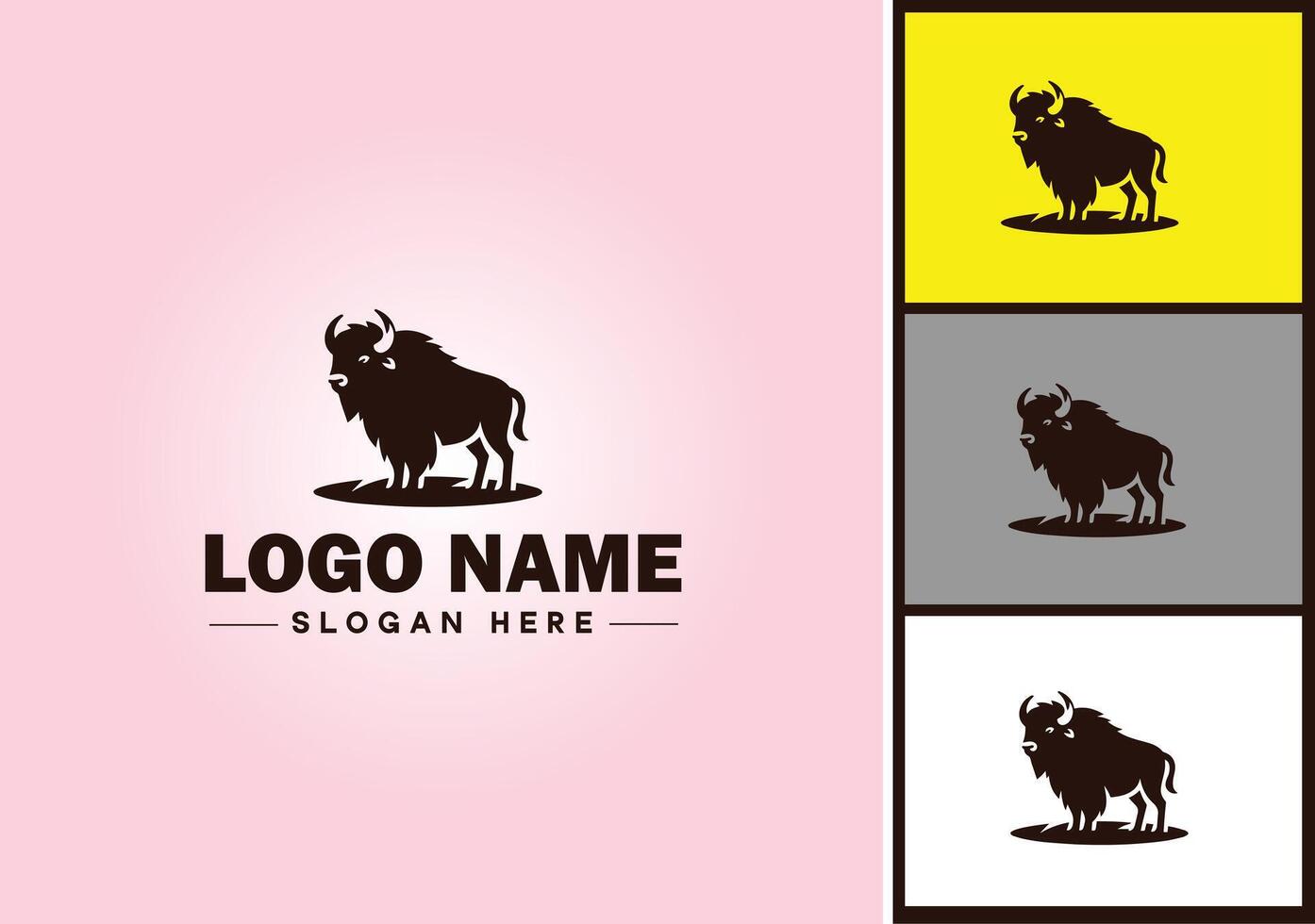 bizon logo vector kunst icoon grafiek voor bedrijf merk icoon bizon logo sjabloon
