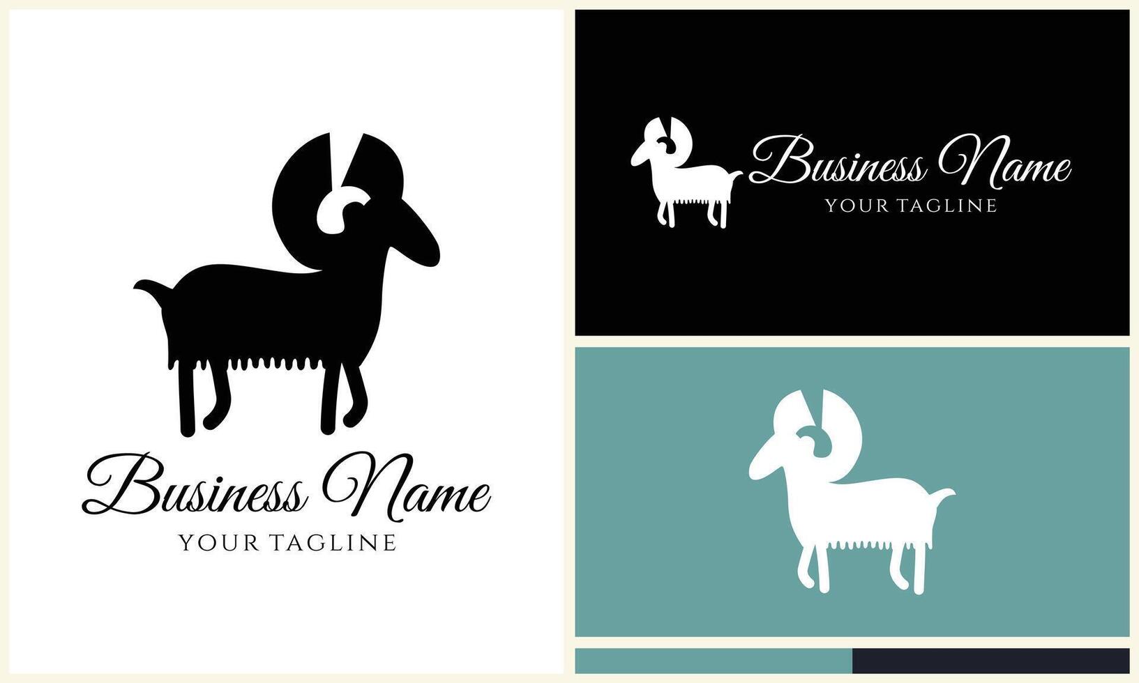 silhouet schapen geit logo sjabloon vector