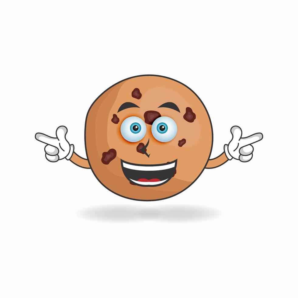 cookies mascotte karakter met glimlach expressie. vector illustratie